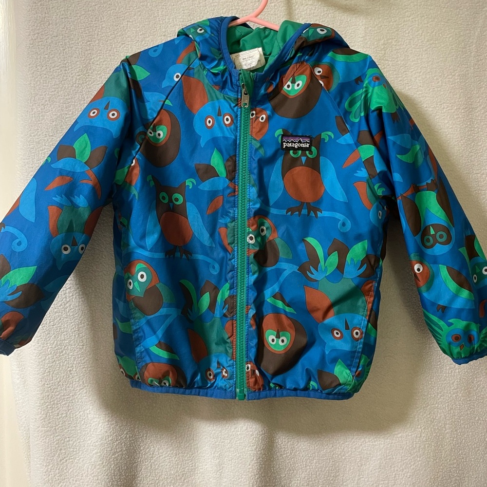 Patagonia Blue Owl Print Jacket - Reversible